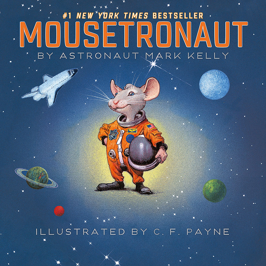 图画书封面上的老鼠宇航员插图