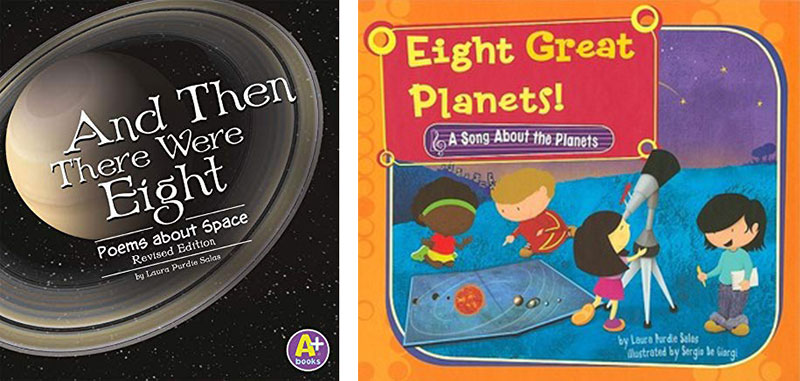 Book covers for And Then There Were Eight and Eight Great Planets