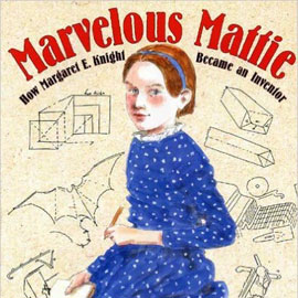 cover of "Marvelous Maddie" cover of "Marvelous Maddie" showing young girl surrounded by sketches of inventions