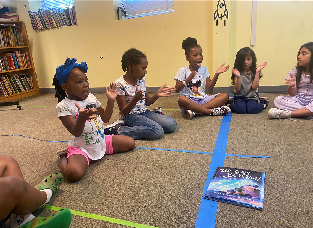 Young kids practicing beat boxing