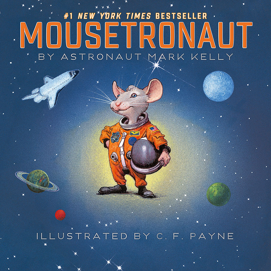 Illustration of mousetronaut on cover of picture book