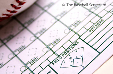 photo of a baseball score keeping sheet