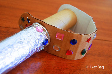 photo of a cardboard sword
