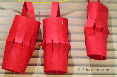 Chinese lanterns made out of red paper