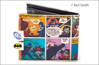 photo of a wallet made using comics