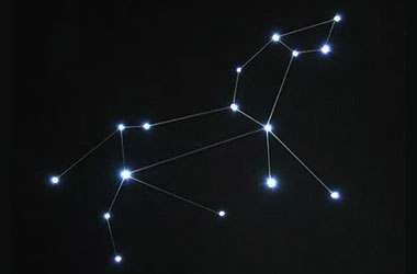 Night sky with constellations