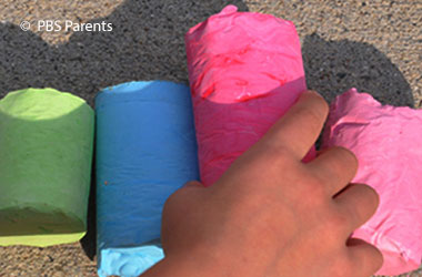 Extra large sticks of colored chalk.