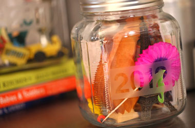 photo of items inside a glass jar