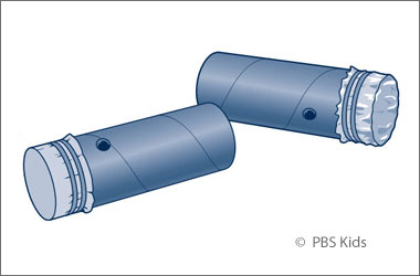 drawing of two homemade kazoos