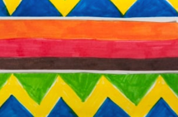 drawing of a kente cloth pattern