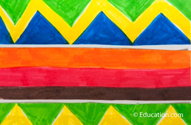 drawing of a kente cloth pattern
