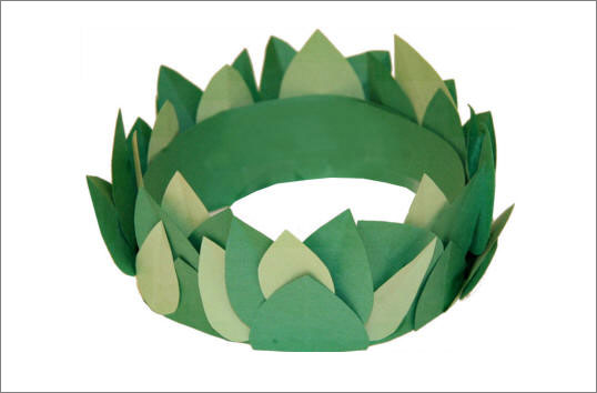 DIY paper olive wreath crown