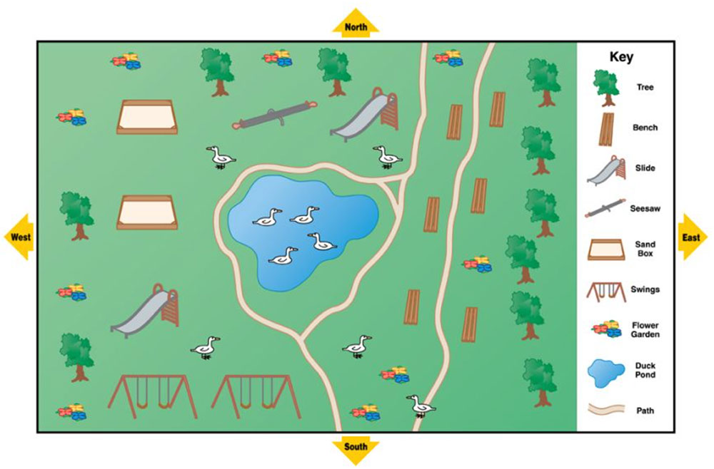 hand drawn map of a park