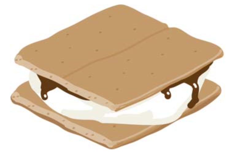 illustration of a s'more