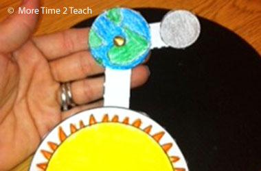 Paper model of Earth orbiting the sun