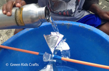 an experiment creating a water wheel