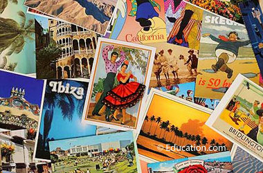 pile of postcards from around the world