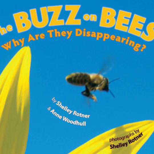 photo cover of The Buzz on Bees showing bee against blue sky