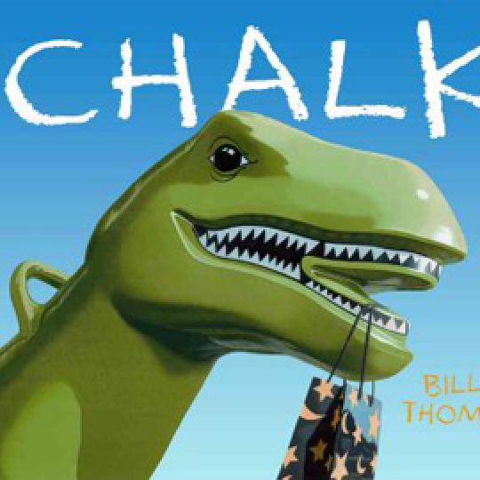 cover of "Chalk" showing a large dinosaur head