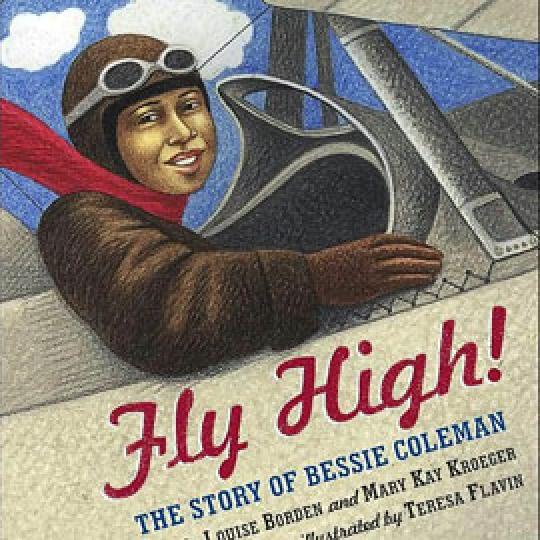 cover of "Fly High" showing a pilot in a prop plane