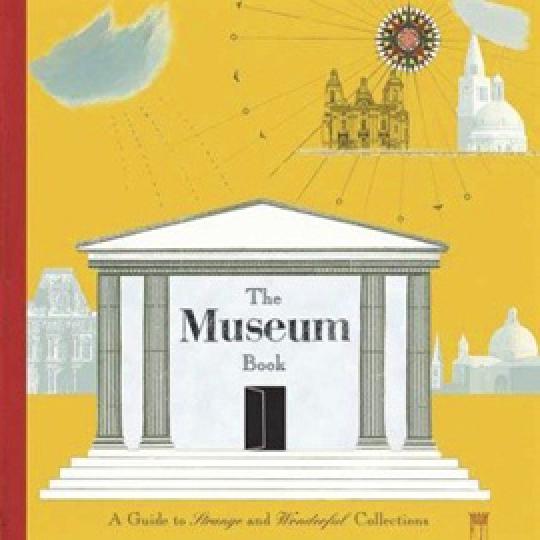 illustrated cover of "The Museum Book" showing the front of a columned building