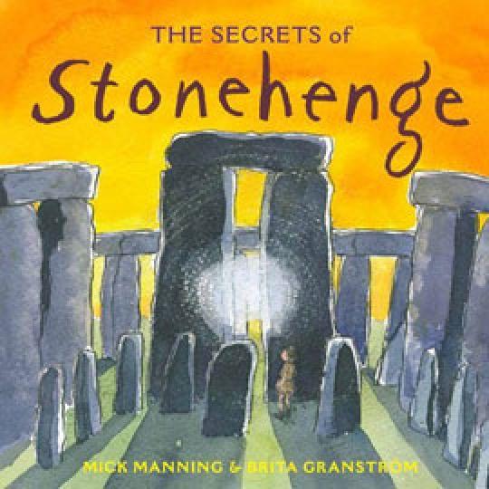 illustrated cover of "The Secrets of Stonehenge" showing stonhenge