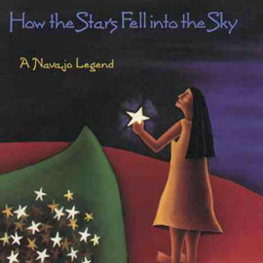 cover of "How the Stars Fell into the Sky" showing a girl holding a star and a pile of stars next to her