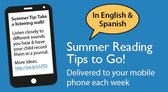 mobile phone promo for summer reading tips