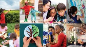 Multicultural children engaged in weather and climate activities