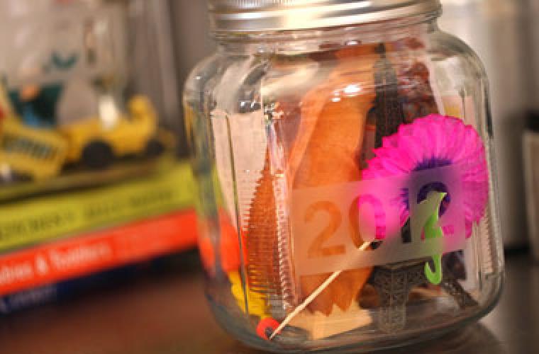 photo of items inside a glass jar