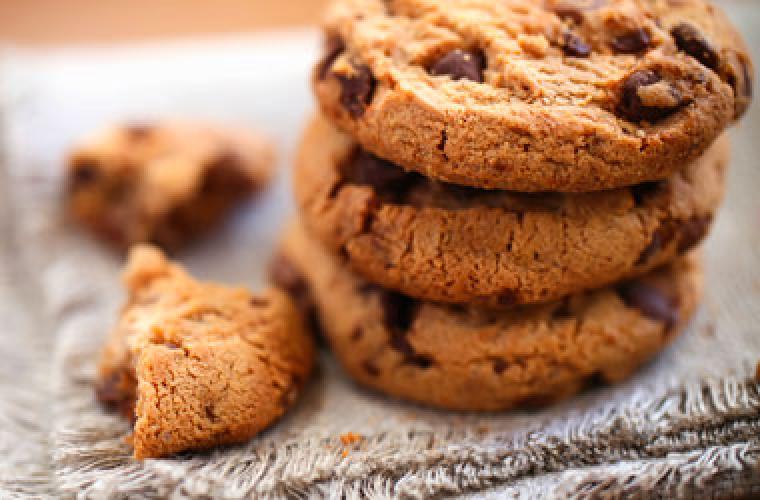 small stack of chocolate chip cookies