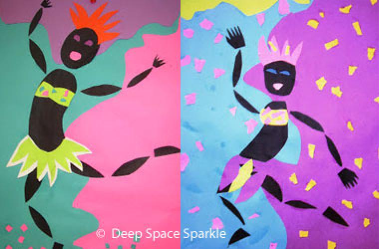 collage of brightly colored women dancing