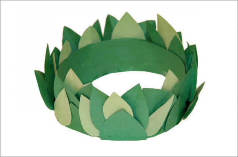 DIY paper olive wreath crown